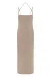 Attico Double-strap Gabardine Midi Dress