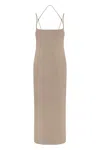 Attico The  Virgin Wool Midi Dress In Neutral