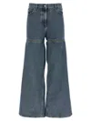 Attico Light Blue Cut-out Jeans In Blue