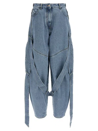 ATTICO THE ATTICO WASHED DENIM TAPE JEANS