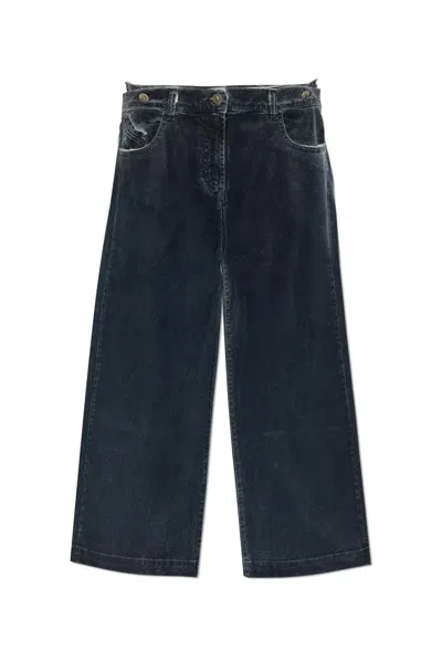 Attico The  Waxed Wide-leg Jeans In Black