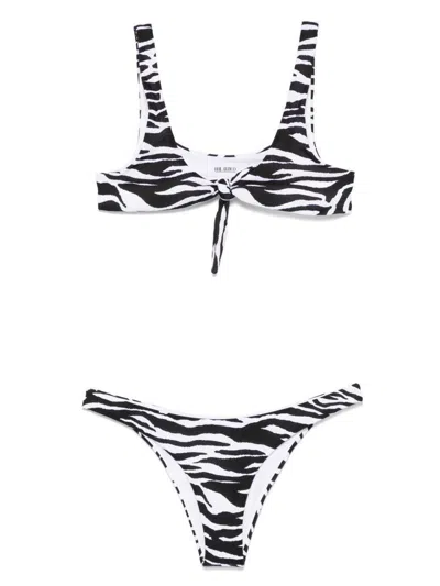 ATTICO THE ATTICO WHITE AND BLACK BIKINI SET