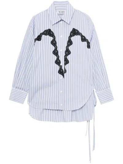 ATTICO THE ATTICO WHITE AND NAVY BLUE SHIRT