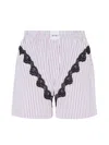 Attico Mini Striped Short Pants For Women In Multicolour