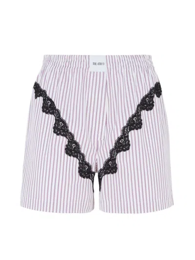 ATTICO THE ATTICO WHITE AND PURPLE SHORTS