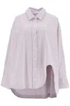Attico Asymmetrical Strip Shirt In Pink