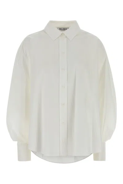 Attico The  White Cotton Shirt In Neutral