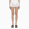 Attico Lightweight Cotton Shorts With Contrasting Logo In White