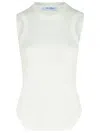 Attico Reese Cotton Jersey Tank Top In White