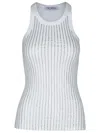 Attico Top With Crystals In White