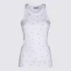 Attico Rhinestone-logo Lettering Tank Top In White