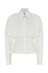 Attico Fitted Waistline Poplin Shirt In White