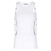 Attico Strap Detail Ribbed Tank Top In White