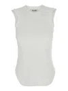 Attico Crew Neck Sleeveless Top In Soft Fabric In White