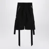 Attico Wide Cotton Bermuda Shorts With Belted Design