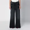 Attico Women's Wide Washed Denim Jeans In Black