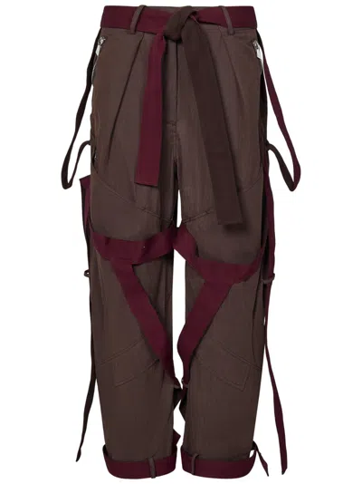 ATTICO THE ATTICO WIDE BROWN CARGO TROUSERS