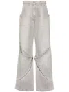 Attico Baggy Jeans With Pockets In Grey