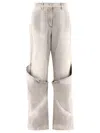 Attico Washed Wide-leg Jeans In Neutral
