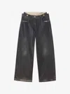 Attico Navy Blue Long Pants In Antracite Grey
