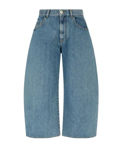 Attico The  Wide-leg Jeans In Blue