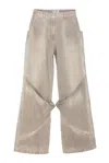 Attico Baggy Jeans With Pockets In Grey