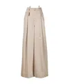 Attico Logo-ring Virgin-wool Palazzo Pants In Nude