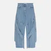 Attico The  Wide Light Blue Jeans With Ribbons Women
