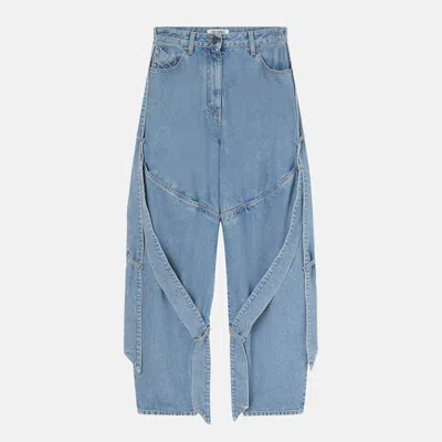 ATTICO THE ATTICO WIDE LIGHT JEANS WITH RIBBONS