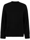 Attico The  Wide Ribbed Cashmere Knit Sweater In Black