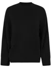 Attico The  Wide Ribbed Cashmere Knit Sweater In Black