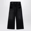 Attico The  Black Cotton Denim Jeans In Black