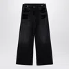 Attico The  Black Cotton Denim Jeans In Black