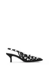 Attico The  Black Open Lattice Design Low-heeled Shoes In Black