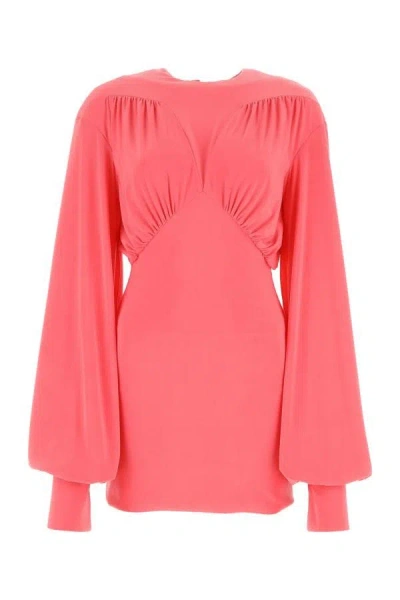 Attico Bishop Sleeve Judy Mini Dress In Pink