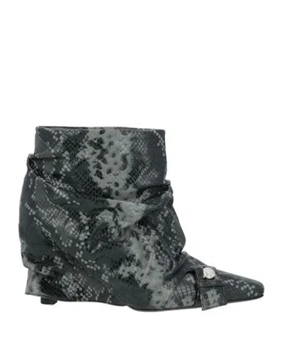 Attico The  Woman Ankle Boots Black Size 6 Leather