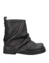Attico 'mini Robin' Black Ankle Boots With Logo Plaque On The Rear And Pull-tab At The Heel In Black