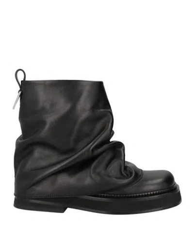 ATTICO THE ATTICO WOMAN ANKLE BOOTS BLACK SIZE 7.5 LEATHER