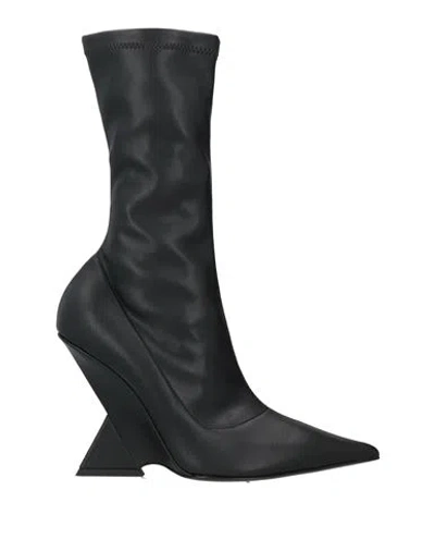 Attico The  Woman Ankle Boots Black Size 8 Textile Fibers