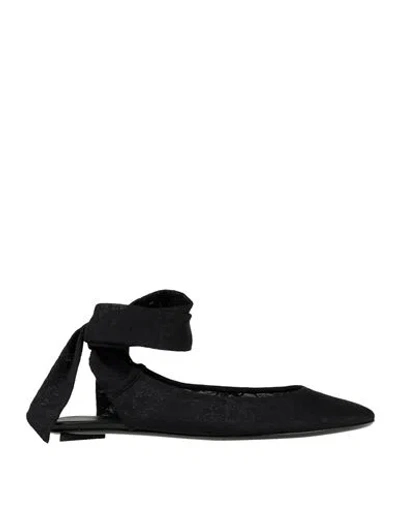 Attico The  Woman Ballet Flats Black Size 6 Leather