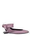 Attico Cloe Leather Ballerina Shoes In Purple