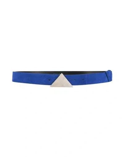 Attico The  Woman Belt Bright Blue Size Xl Calfskin