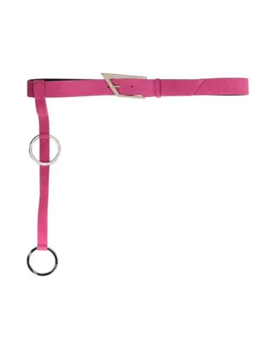 Attico The  Woman Belt Fuchsia Size M Calfskin In Pink