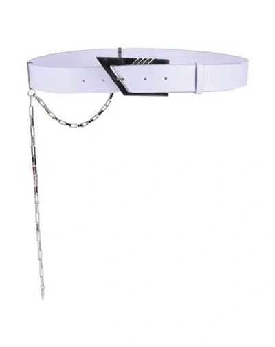 Attico The  Woman Belt Lilac Size M Calfskin In White