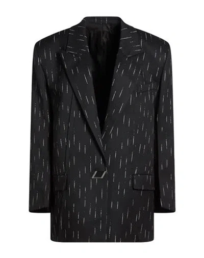 Attico The  Woman Blazer Black Size 2 Virgin Wool