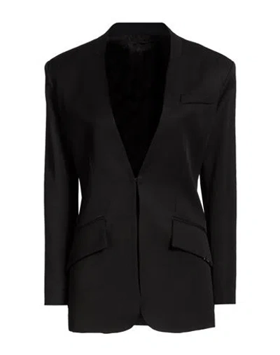 Attico The  Woman Blazer Black Size 2 Virgin Wool