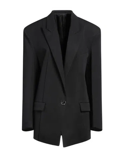 Attico The  Woman Blazer Black Size 2 Virgin Wool In Black