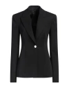 Attico Glen Single-breasted Virgin Wool Blazer In Black