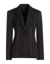 Attico Structured Black Wool Blazer In Black