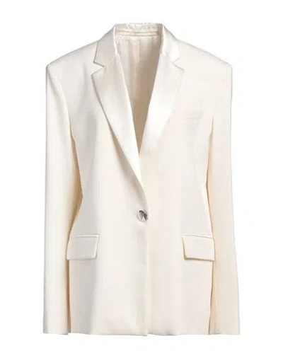 Attico The  Woman Blazer Ivory Size 6 Virgin Wool, Elastane, Silk In White